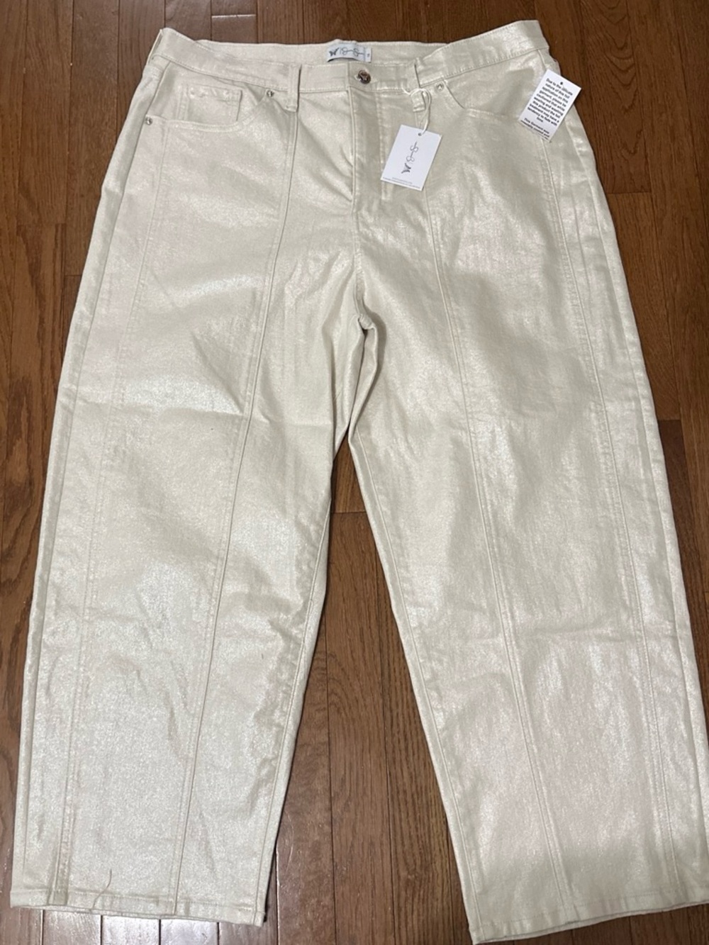 NWT Jessica Simpson Myrtle Barrel Leg Shimmer Jeans - Size 16
